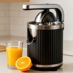 Storcător electric de citrice Swiss Haus SH-CJ23, 300 W, 1,2 l, filtru, 2 conuri, fără BPA, rotire bidirecțională, pârghie de presare, negru