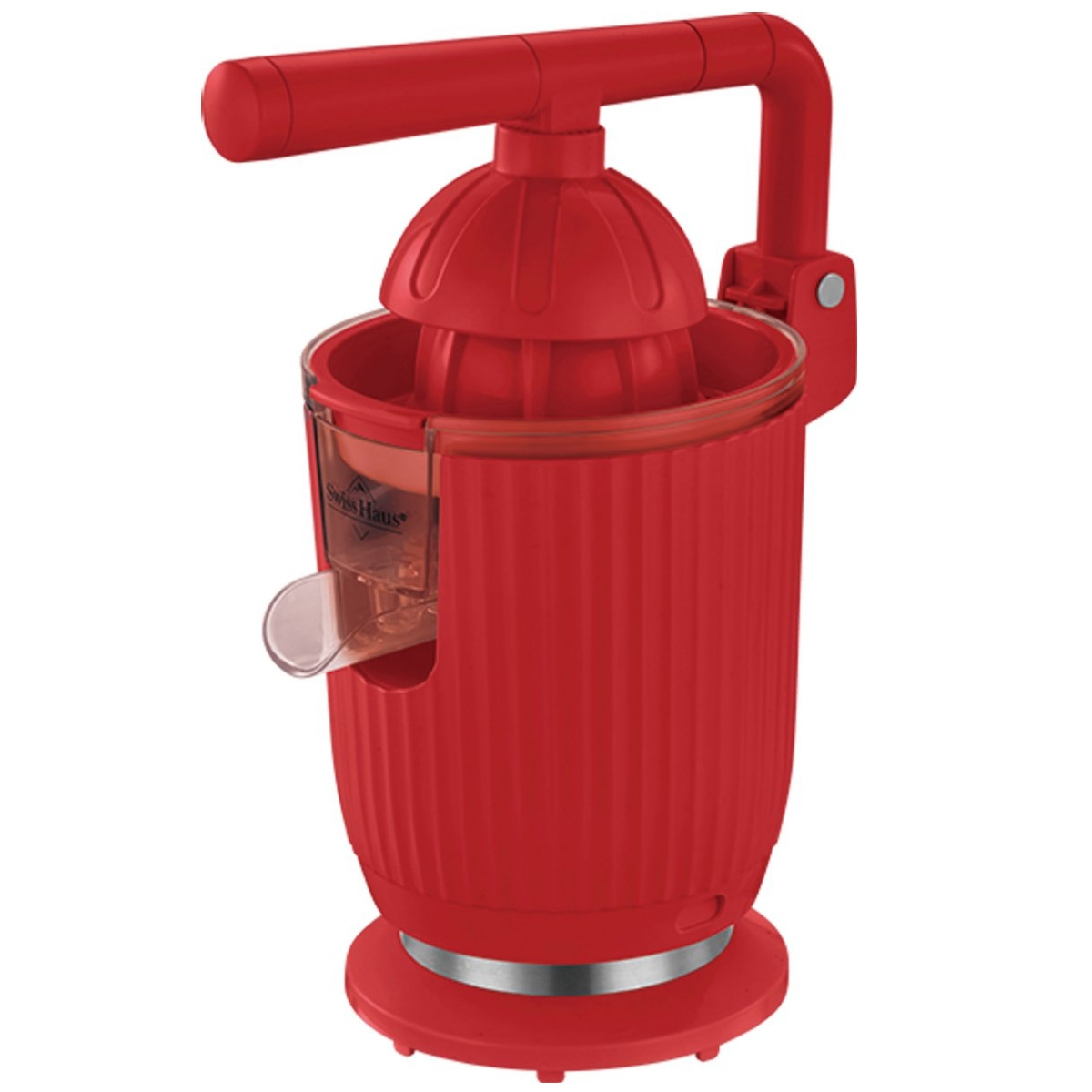 Електрическа цитрус преса Swiss Haus SH-CJ1914, 140W, 1.2 л, Филтър, 2 конуса, Двупосочно въртене, Без BPA, Червен