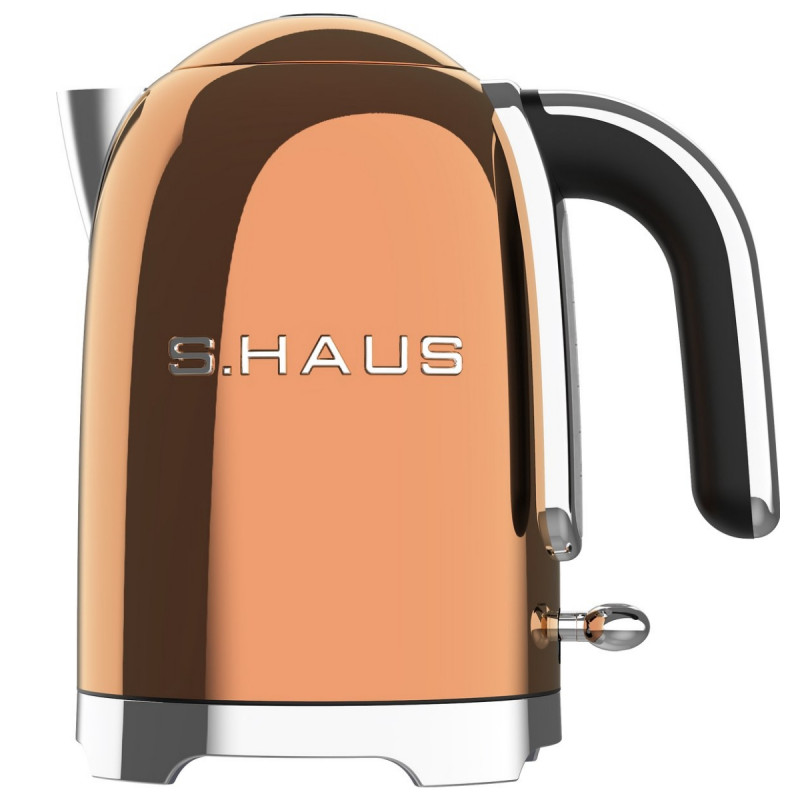 Swiss Haus SH-SWK2127 elektromos vízforraló, 2000 W, 1,7 l, 360°-ban forgatható talp, szűrő, rejtett fűtőelem, dupla falú, réz