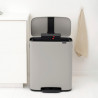 Brabantia Bo Pedal Trash Can 1010448, 60 L, Soft-Close, Non-Slip Base, Light Gray