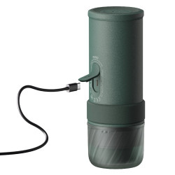 Φορητή μηχανή εσπρέσο Outin Mino CG, 22 bar, 9000 mAh, 70 ml, Εκχύλιση στους 93,3 °C, Αλεσμένος καφές + κάψουλες Nespresso, USB-C, Πράσινο βουνού
