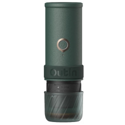 Преносима еспресо машина Outin Mino CG, 22 bar, 9000 mAh, 70 мл, Екстракция при 93.3°C, Мляно + капсули Nespresso, USB-C, Планинско зелен