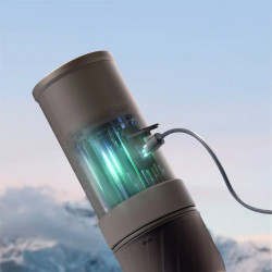 Aparat de espresso portabil Outin Mino SG, 22 bari, 9000 mAh, 70 ml, extracție la 93,3 °C, cafea măcinată + capsule Nespresso, USB-C, gri