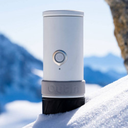 Outin Mino SG hordozható eszpresszógép, 22 bar, 9000 mAh, 70 ml, 93,3 °C-os kivonás, őrölt kávé + Nespresso kapszulák, USB-C, szürke