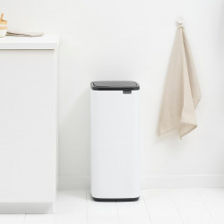 Brabantia Bo Touch 1010121 Trash Can, 30 L, Smooth and Silent Opening, Large Opening, White