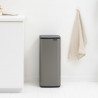 Brabantia Bo Touch 1010130 Trash Can, 30 L, Smooth and Silent Opening, Large Opening, Gray