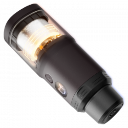 Aparat de espresso portabil Wacaco Pixapresso, 20 bari, 9000 mAh, 120 ml, cafea măcinată + capsule, panou de control tactil cu LED, roșu închis