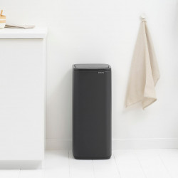 Кош за боклук Brabantia Bo Touch 1010135, 30 л, Плавно и безшумно отваряне, Голям отвор, Минерално покритие, Тъмносив
