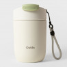 Outin Travel Tumbler hőszigetelt pohár, 350 ml, melegen tart 6 órán át, hidegen tart 12 órán át, 316L rozsdamentes acél, dupla falú, vákuumszigetelés, homokfehér
