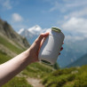Θερμός Outin Travel Tumbler, 350 ml, Διατηρεί ζεστό για 6 ώρες, Διατηρεί κρύο για 12 ώρες, Ανοξείδωτο ατσάλι 316L, Διπλά τοιχώματα, Θερμομονωτική επένδυση, Λευκό της άμμου