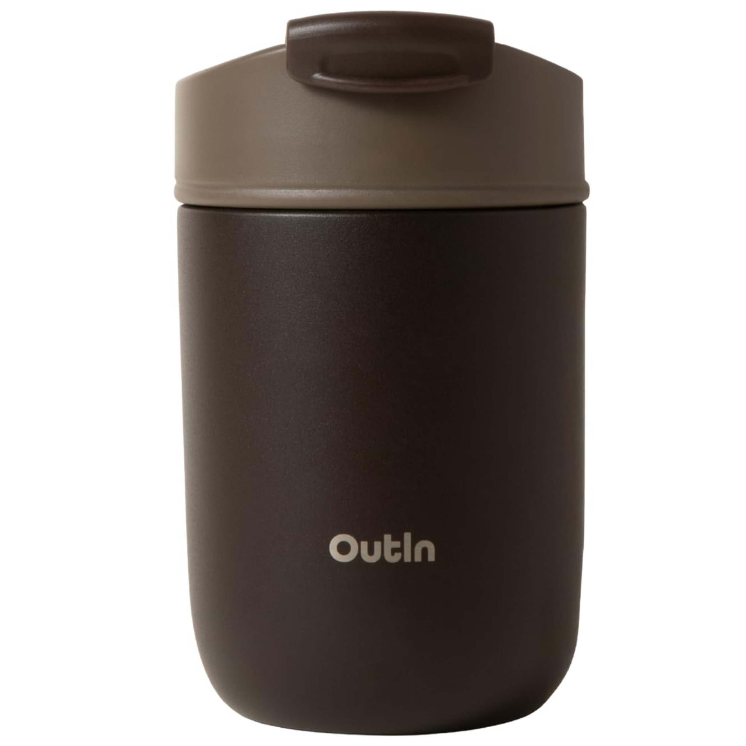 Термочаша Outin Travel Tumbler, 350 мл, Топло 6ч, Студено 12ч, Неръждаема стомана 316L, Двойни стени, Вакуумна изолация, Тера кафяв