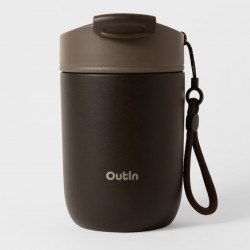 Термочаша Outin Travel Tumbler, 350 мл, Топло 6ч, Студено 12ч, Неръждаема стомана 316L, Двойни стени, Вакуумна изолация, Тера кафяв