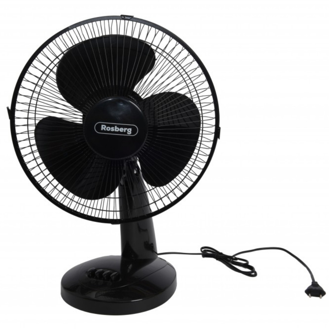 Ventilator de masa Rosberg R51760B12, 30 W, 30 cm, 3 viteze, Inclinabil, Negru
