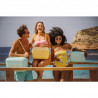 Geanta frigorifica Polarbox Classic, 20 litri, Polistiren AIRPOP, 5-15°C pana la 24 h, Curea clasică din piele, Albastru/Roz