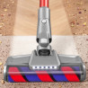 Aspirator vertical JIMMY H9 Flex, 600 W, 200 AW, 0,6 l, pliabil, autonomie 80 de minute, afișaj LED, tehnologie Double Cyclon, roșu/grizonat