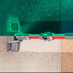 Aspirator vertical JIMMY H9 Flex, 600 W, 200 AW, 0,6 l, pliabil, autonomie 80 de minute, afișaj LED, tehnologie Double Cyclon, roșu/grizonat