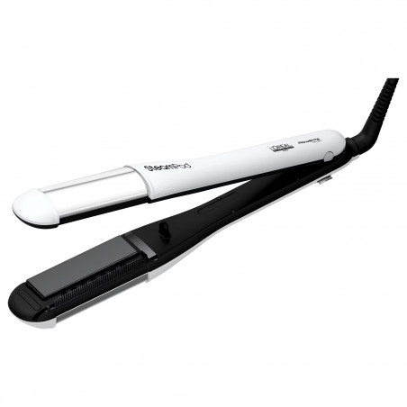 LOreal Professionnel SteamPod 4.0 hajvasaló, 165 W, 0,8 g/perc, beépített víztartály, forgó kábel, 210 °C-ig, fehér/fekete