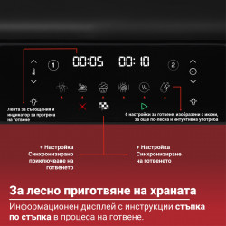 8-in-1 Instant Pot Vortex VersaZone XL ClearCook 2-zónás forró levegős sütő 140-3025-01-EU, 2800 W, 12 l, 205 °C, EvenCrisp, szinkronizált programbefejezés, érintőképernyős vezérlés, fekete/rozsdamentes acél