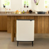 Brabantia Bo Touch Hi 1010457 Trash Can, 60 L, Side Carrying Handles, Adjustable Legs, Beige
