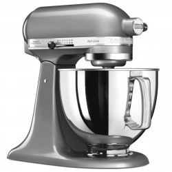 Планетарен миксер KitchenAid Artisan Elegance 5KSM125ECU Contour silver, 300W, 4.8 л, Direct drive, 10 скорости, Сив металик