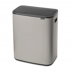 Кош за боклук Brabantia Bo Touch 1010456, 2x30 л, Плавно и безшумно отваряне, Голям отвор, Сив