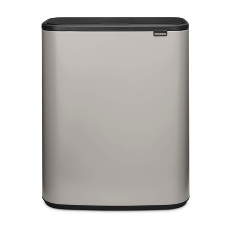 Brabantia Bo Touch 1010456 szemetes, 2x30 l, simán és csendesen nyíló, nagy nyílás, szürke