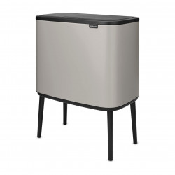 Brabantia Bo Touch Trash Can 1010454, 3x11 L, Smooth and Silent Opening, Large Opening, Gray