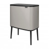 Κάδος απορριμμάτων Brabantia Bo Touch 1010454, 3x11 λίτρα, Ομαλό και αθόρυβο άνοιγμα, Μεγάλο άνοιγμα, Γκρι