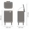 Brabantia Bo Small Hi Trash Can 1010461, 7 L, Raised, Smooth and Silent Opening, Non-Slip Base, Beige