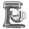 Mixer planetar KitchenAid Artisan 5KSM70SHXEMS Medallion silver, 375 W, 6,6 l, 11 viteze, 67 de puncte de contact, Ridicare bol, Viteză specială „Fold”, Flex Edge, Gri metalizat