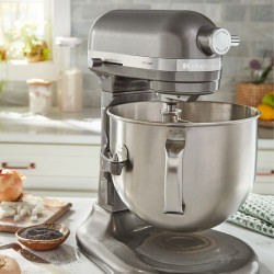 KitchenAid Artisan 5KSM70SHXEMS Medallion Silver Stand Mixer, 375 W, 6.6 L, 11 speeds, 67 contact points, Bowl lift, Special Fold speed, Flex Edge, Metallic Gray
