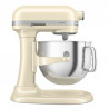 Μίξερ KitchenAid Artisan 5KSM70SHXEAC σε χρώμα Almond cream, 375 W, 6,6 λίτρα, 11 ταχύτητες, 67 σημεία επαφής, Ανύψωση του κάδου, Ειδική ταχύτητα «Fold», Flex Edge, Κρέμα