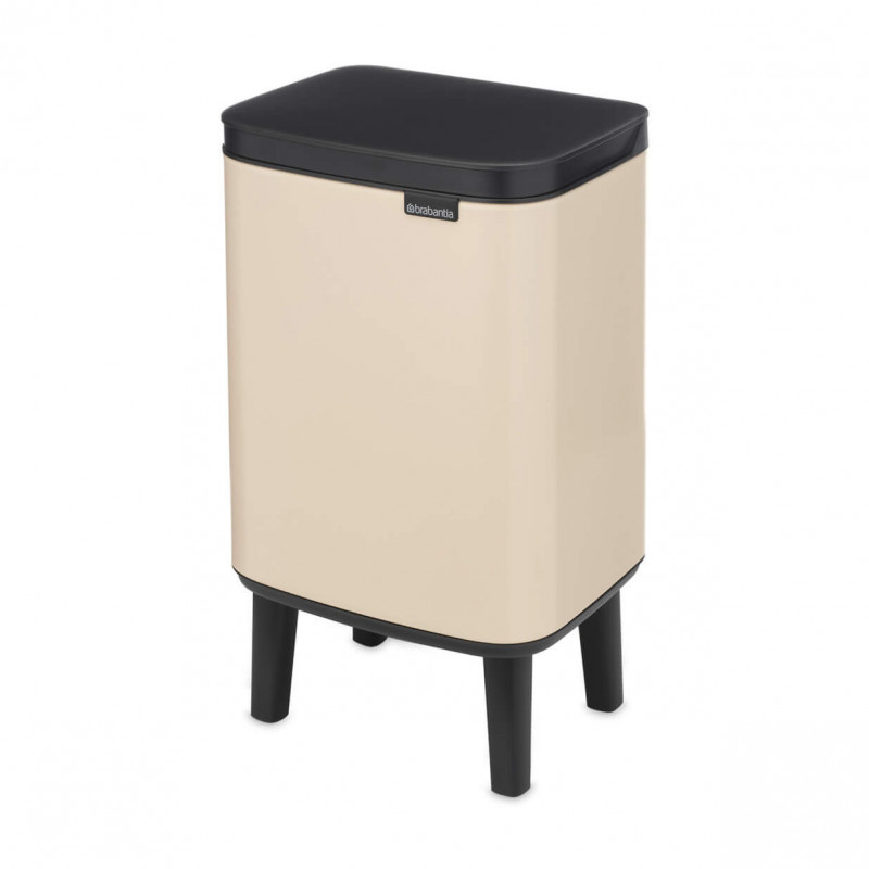 Кош за боклук Brabantia Bo Small Hi 1010460, 4 л, Плавно и безшумно отваряне, Противоплъзгаща основа, Бежов