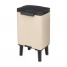 Brabantia Bo Small Hi 1010460 Trash Can, 4 L, Smooth and Silent Opening, Non-Slip Base, Beige