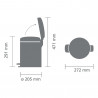 Brabantia NewIcon 1010439 pedálos szemetes, 5 l, lágy zárás, csúszásgátló talp, rózsaszín