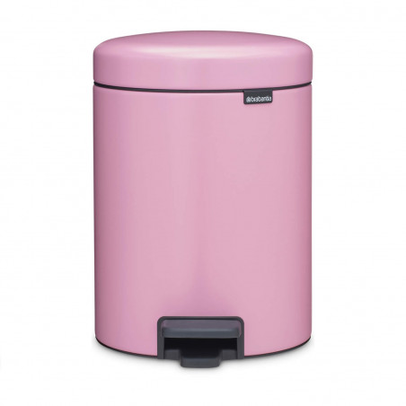 Brabantia NewIcon 1010439 Pedal Bin, 5 L, Soft-Close, Non-Slip Base, Pink
