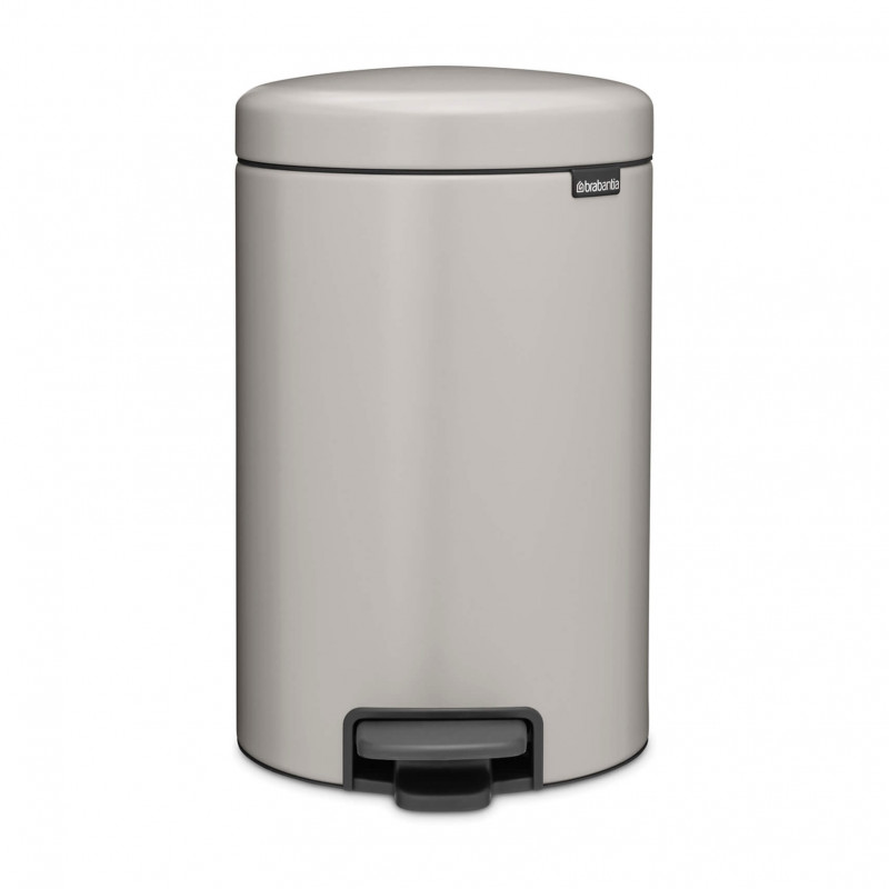 Кош за боклук с педал Brabantia NewIcon 1010440, 12 л, Плавно затваряне, Противоплъзгаща основа, Светлосив