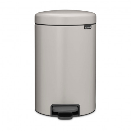 Κάδος απορριμμάτων με πεντάλ Brabantia NewIcon 1010440, 12 λίτρα, Απαλό κλείσιμο, Αντιολισθητική βάση, Ανοιχτό γκρι