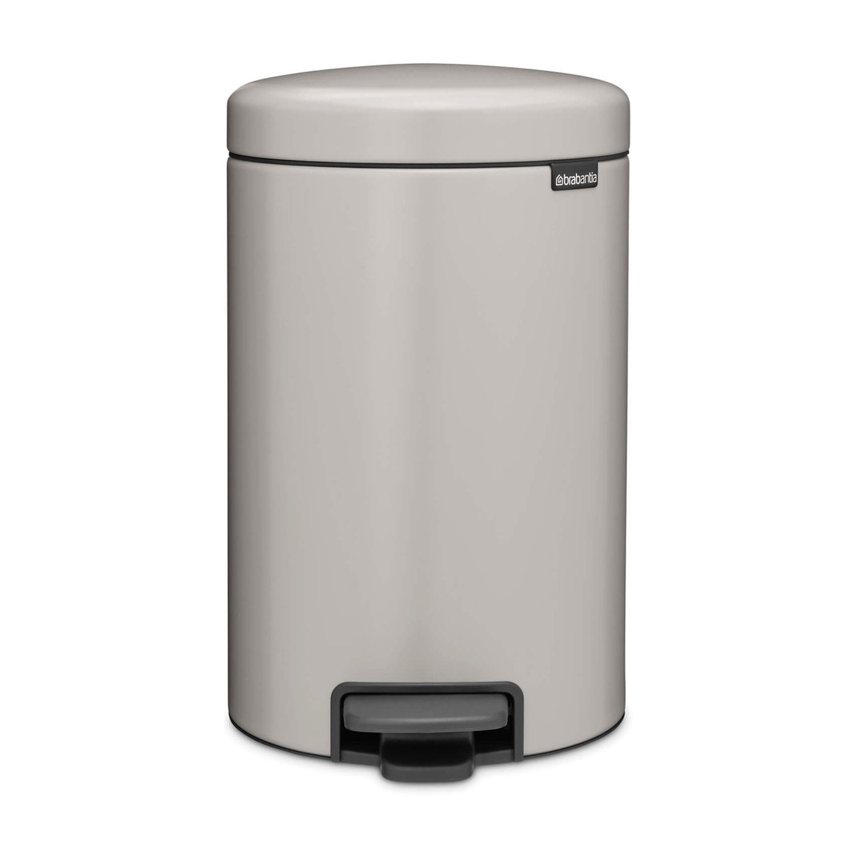 Cos de gunoi cu pedala Brabantia NewIcon 1010440, 12 l, Inchidere lenta, Baza antiderapanta, Gri deschis