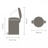 Кош за боклук с педал Brabantia NewIcon 1010440, 12 л, Плавно затваряне, Противоплъзгаща основа, Светлосив