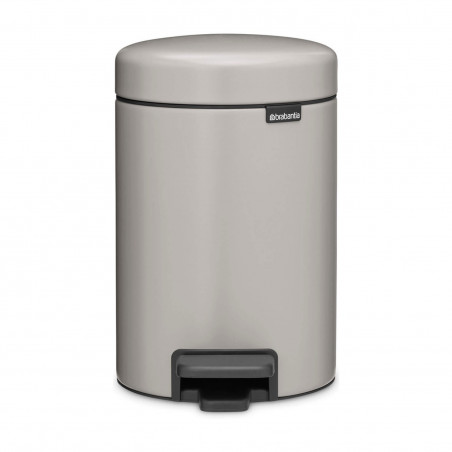 Кош за боклук с педал Brabantia NewIcon 1010433, 3 л, Плавно затваряне, Противоплъзгаща основа, Светлосив