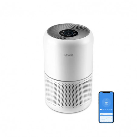 Használt: Пречиствател за въздух Levoit Core 300S, 41 м2, 23W, True HEPA, Гласови команди, Таймер, 3 скорости, Тих, Без озон, Бял