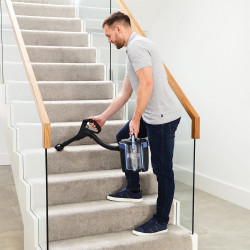 La mâna a doua: Aspirator vertical SHARK ICZ300EU T, 450W, 0.6 L, Autonomie 60 min, Baterie, LED, HEPA, Albastru