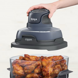 Használt: Forró légfritőz hordozható 4in1 Ninja CRISPi FN101EUSG, 1700W, 3.8l, 6 adag, 2 üvegedény, 4 program, PFAS és BPA mentes, Sötétkék