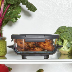 Second hand: Ninja CRISPi FN101EUGY 4-in-1 Portable Hot Air Fryer, 1700W, 3.8L, 6 servings, 2 glass containers, 4 programs, PFAS- and BPA-free, Dark Blue