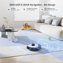 Second hand: Lubluelu SL60 Plus Robot Vacuum with Docking Station, 42W, Mop, LiDAR, 120-Minute Run Time, 2600 mAh, Black