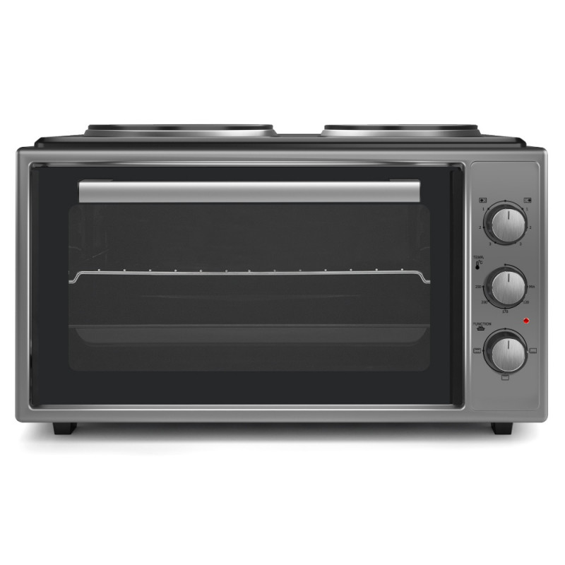 Μεταχειρισμένος: Κουζίνα Foreti EO 4620 G, 46 l, 3000 W, Δύο καυστήρες, Θερμοστάτης, Κρυφός θερμοσίφωνας, Εμαγιέ, Γκρι