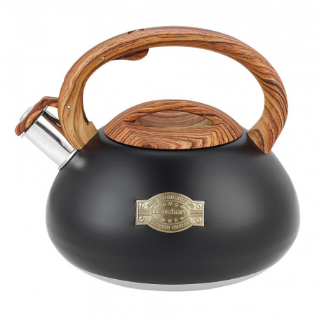 Втора ръка: Свирещ чайник Klausberg KB 7565, 3 л, Дебелостенна основа, Индукция, Черен/кафяв