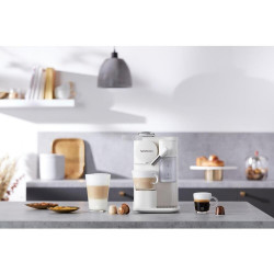La mâna a doua: Espressor cu capsule DeLonghi EN510W, 1450W, 19 bar, 1 l, Nespresso, Auto shut-off, Alb