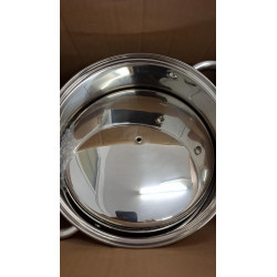 Second hand: Rosberg R51211B22S Deep Pot, 22 cm, 7.2 L, Lid, Multi-layer Bottom, Induction, Stainless Steel